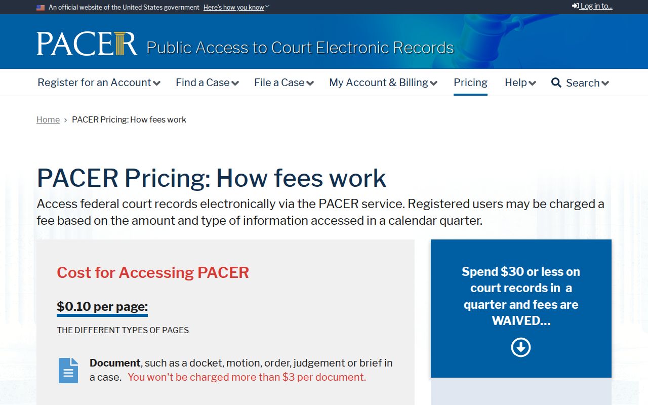 Donley County arrest warrant context, federal docket access and PACER pricing