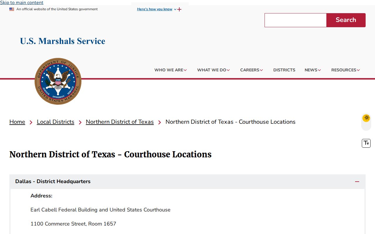 Donley County arrest warrant context, U.S. Marshals Amarillo office information